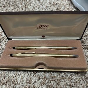 Vintage Gold Pencil and Pen Cross Set